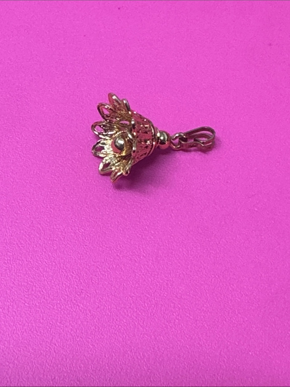 Monet Gold-Tone Floral Dangle Charm Pendant